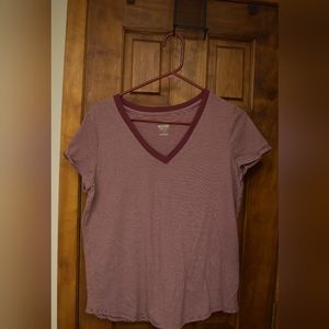Mossimo Striped V Neck Tee